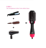 3 IN 1. Hot Air Brush:  Hair Straightener - Hair Curler - Hair Dryer.