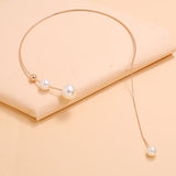 Elegant Big White Imitation Pearl Choker